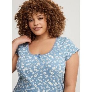 NWT Torrid Lace Trim Fitted Scoop Tee 2X